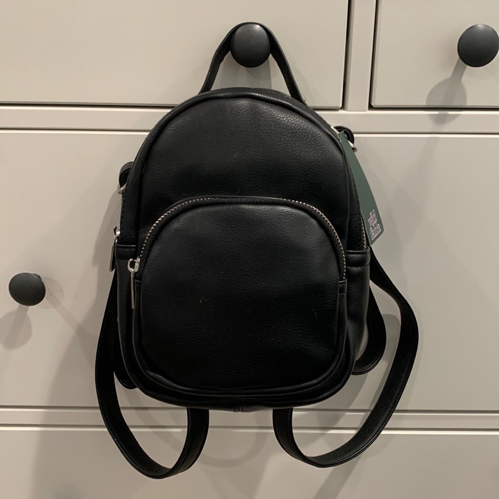 NWT Wild Fable Black Faux Leather Mini Backpack